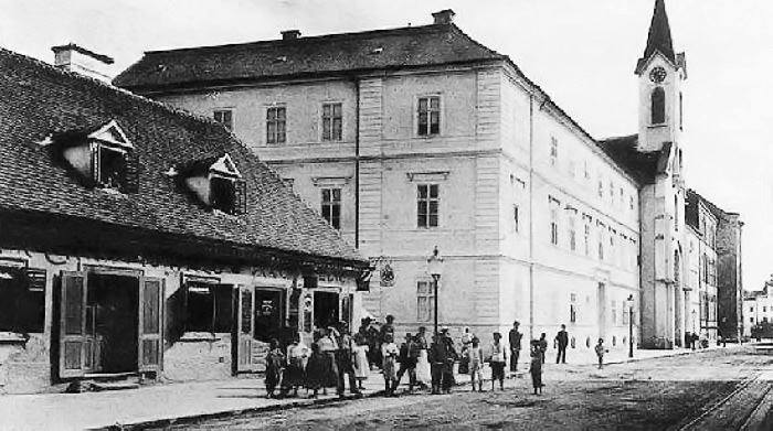 Frankopanska ulica, gostionica 'K crnom orlu' 1904. godine